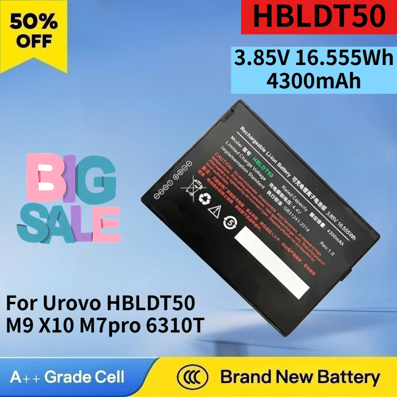 New HBLDT50 3.85V 16.555Wh 4300mAh Battery for Urovo HBLDT50 M9 X10 M7pro 6310T HB49DT50 Scanning Gun