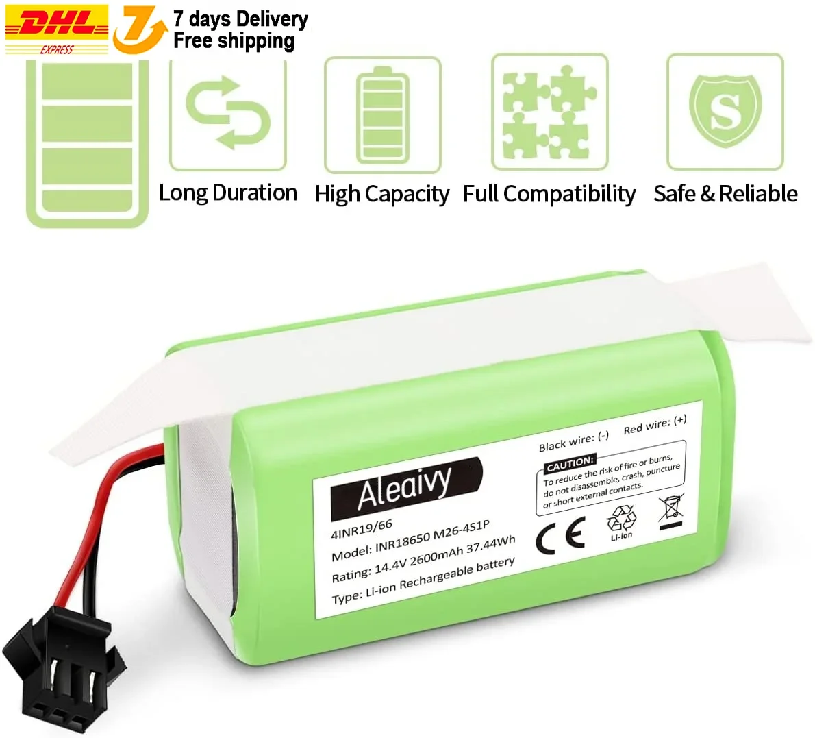 

18650 Li-ion Battery 14.4V 3500mAh for Conga Excellence 990 Ecovacs Deebot N79 N79S DN622, Eufy Robovac 11 11S 12 15C 15S 35C