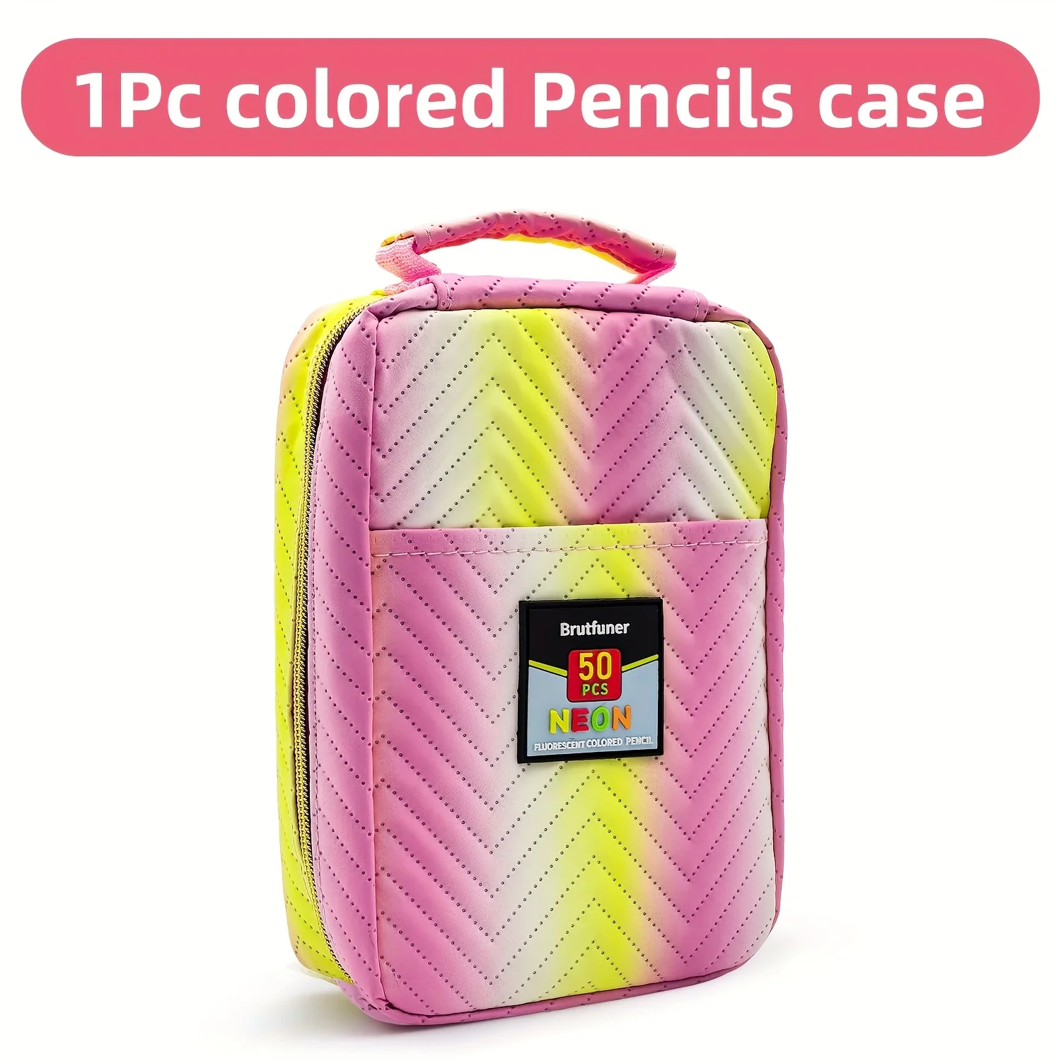 1pc Gekleurde Etui 50/72/120 Slots, Grote Capaciteit Pen Etui, Gel Pennen Organizer Rits Draagbaar Geschikt