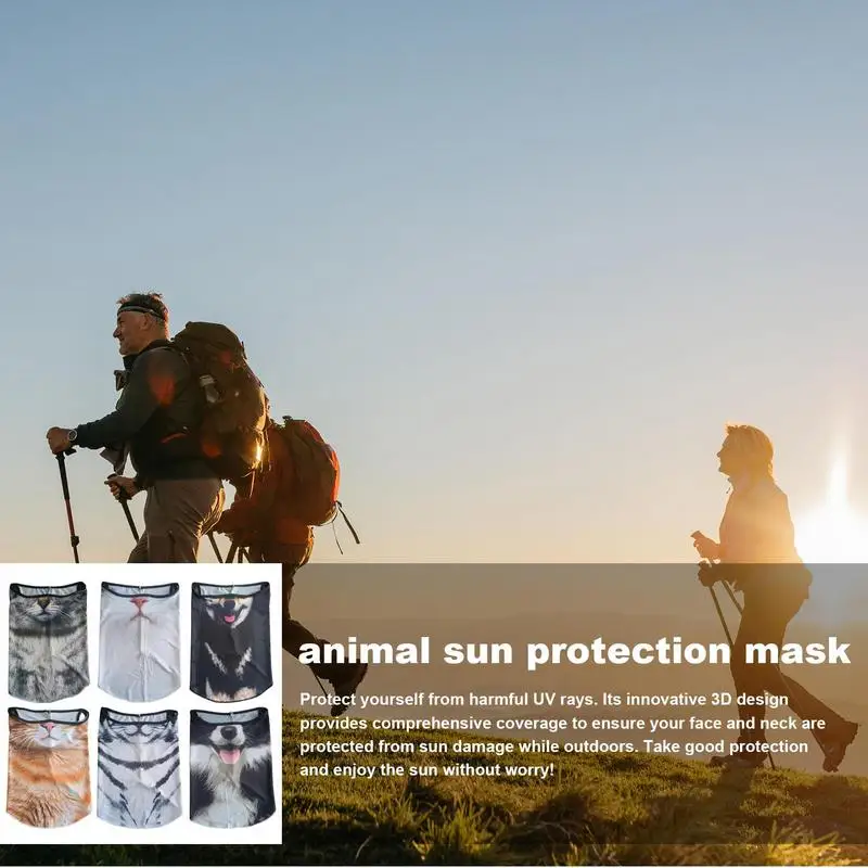 Sun Face Covering Women Sun Protection Face Cover Women Sun Protection Full Face UV Cover 3D Breathable Animal Design Face Cover