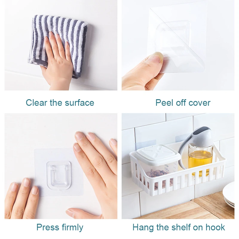 Solid-Color Hollowed-Out Empty Storage Rack Plastic Multi-Functional Storage Rack Bathroom Porous Draining Storage Basket