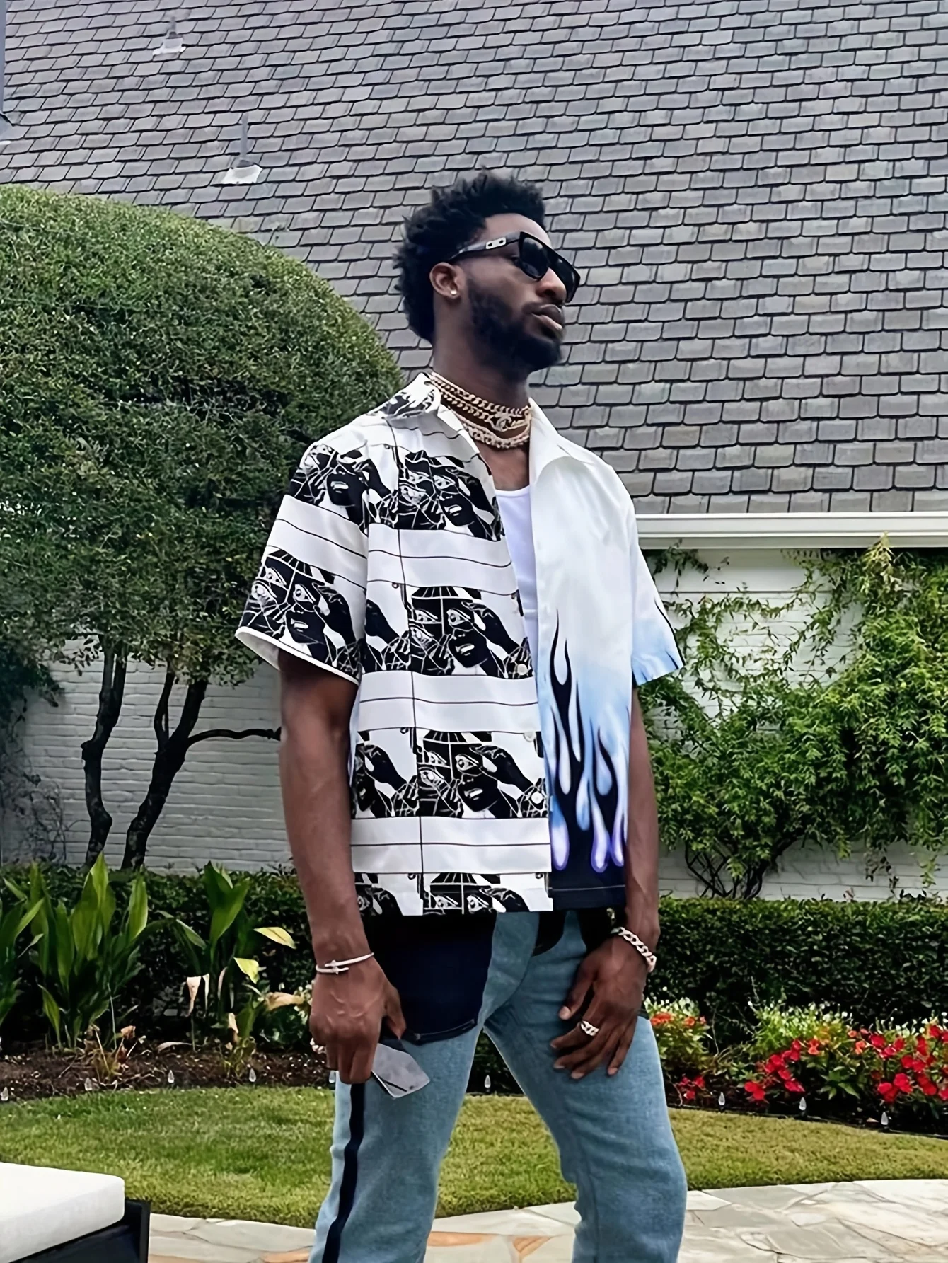 

2026 Summer Men's Shirt with 3D Print Breathable Lightweight Casual Roller Skating Outdoor Men's Clothing