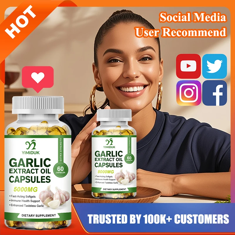 

Pure Garlic Extract Oil Capsules, for Respiratory Health, Fights Free Radicals, Maintains Healthy Lipid Profile, GMP Certified