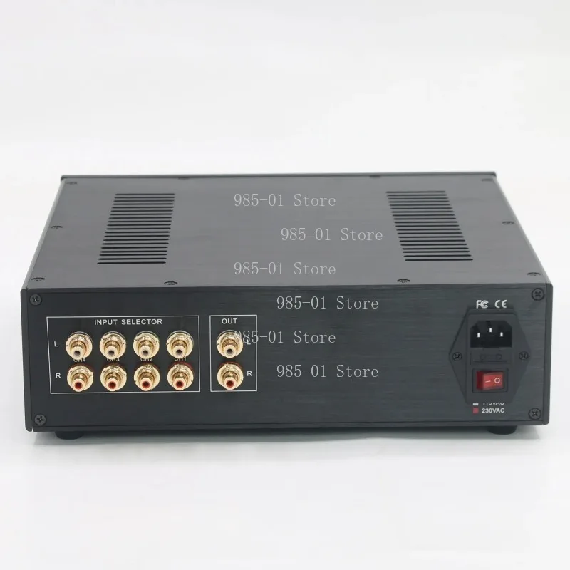 12AU7/ECC82 vacuum tube preamplifier, HiFi stereo audio preamp with remote control for home theater amplifier
