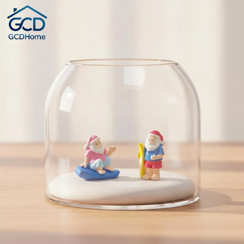 Mini Resin Summer Santa Claus Figurines Fade Resistant Adorable Design for Beach Garden Yard Coastal Home Decoration