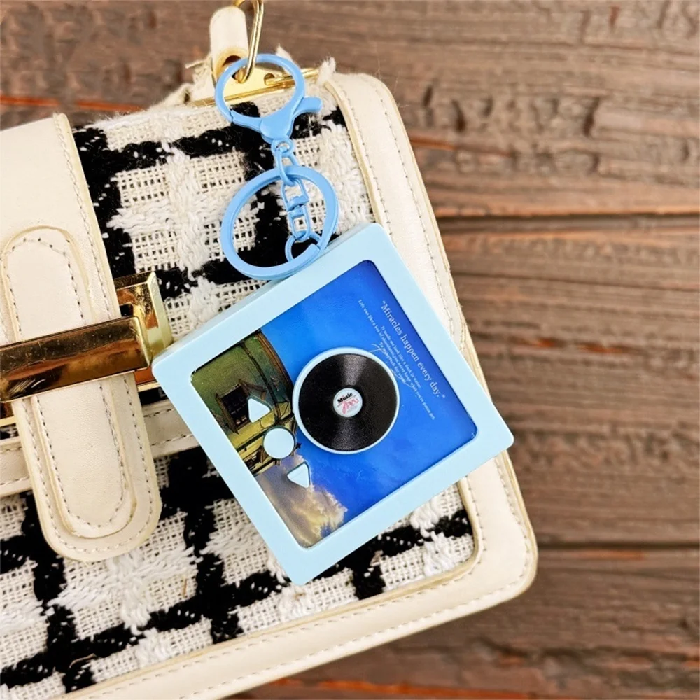 Creative Recorder Keychain Mini Portable Retro Album CD Fun Music Box Bag Pendant Machine Recordable Keyring for Friends Gifts view 4