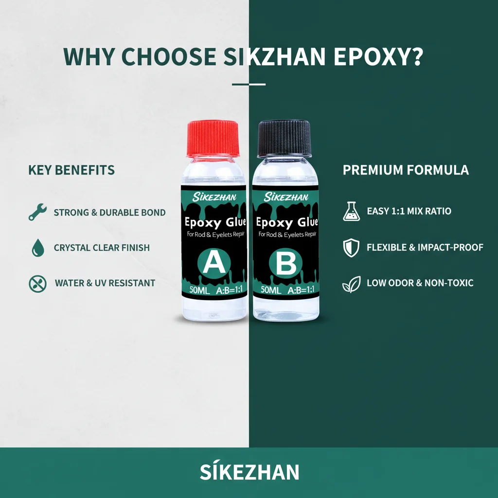 SIKEZHAN Angelrutenbau AB-Epoxidharz Klarer Kleber für Ösen Führungsring-Reparatur Umwicklung Starke Beschichtung Klebstoff – Detail 6