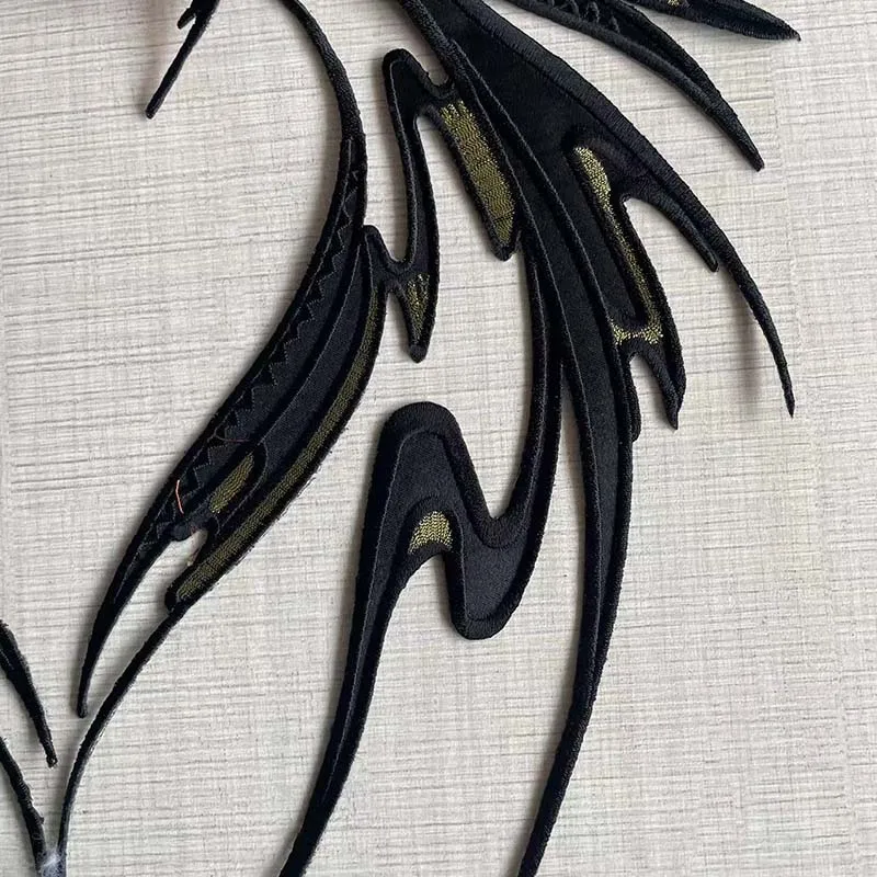 2 Stück/29*17CM Kleideraufnäher Simulierte Flügel Aufbügelbare Bestickte Patches, Stoffapplikation Thermoklebeaufkleber für Kleider, Kleidung – Detail 6