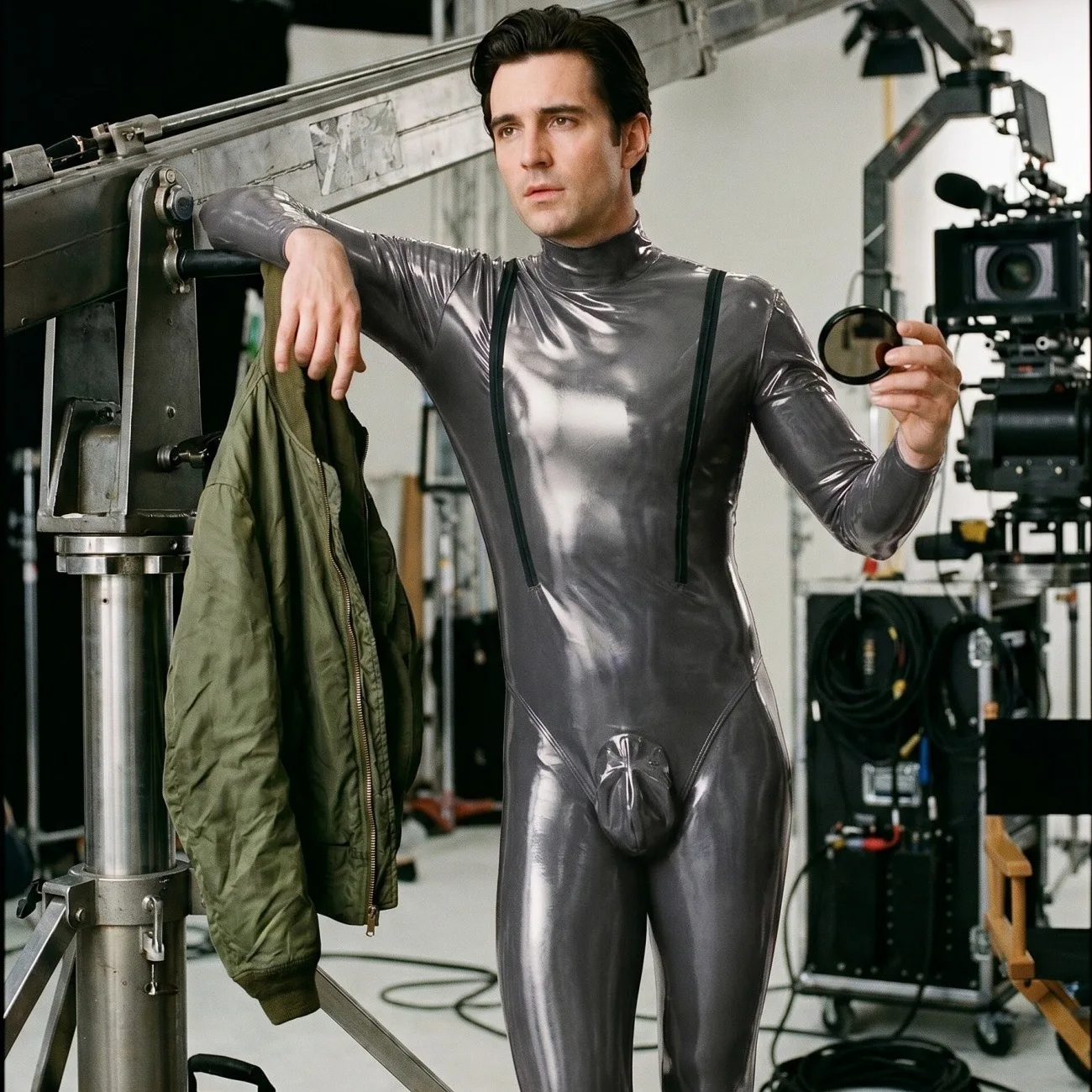 

Men PVC 3D Full Bodysuit Latex Elasitc Sexy Tight Faux Leather Nightclub Wear Sport Latex Tight Full Body Jumpsuit One Piece