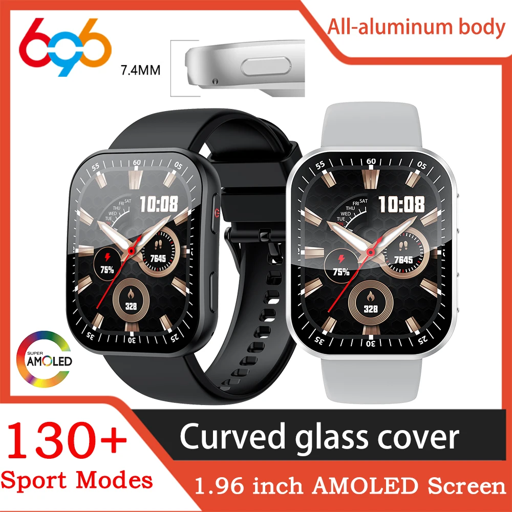 

Smart Watches Women Men Health Monitor BT Call Smartwatch Ultra-thin Watch Body AMOLED Curved Screen Information Reminder Sports