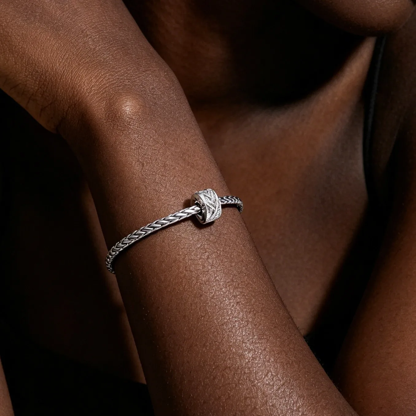 Manyilus 925 Sterling Silber Funkelnde Perlen, Glänzende DIY-Schmuckherstellungszubehörteile für Schlangenkette, Passend für Original-Armband – Detail 3