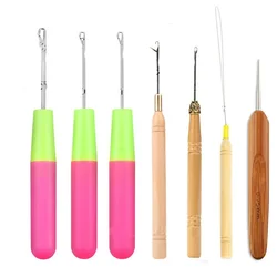 1 Pcs Professional Latch Hook Needle Big Hole Dreadlock Hooks for Interlock Lock Braid Extension Crochet Needle Tools 7 Style