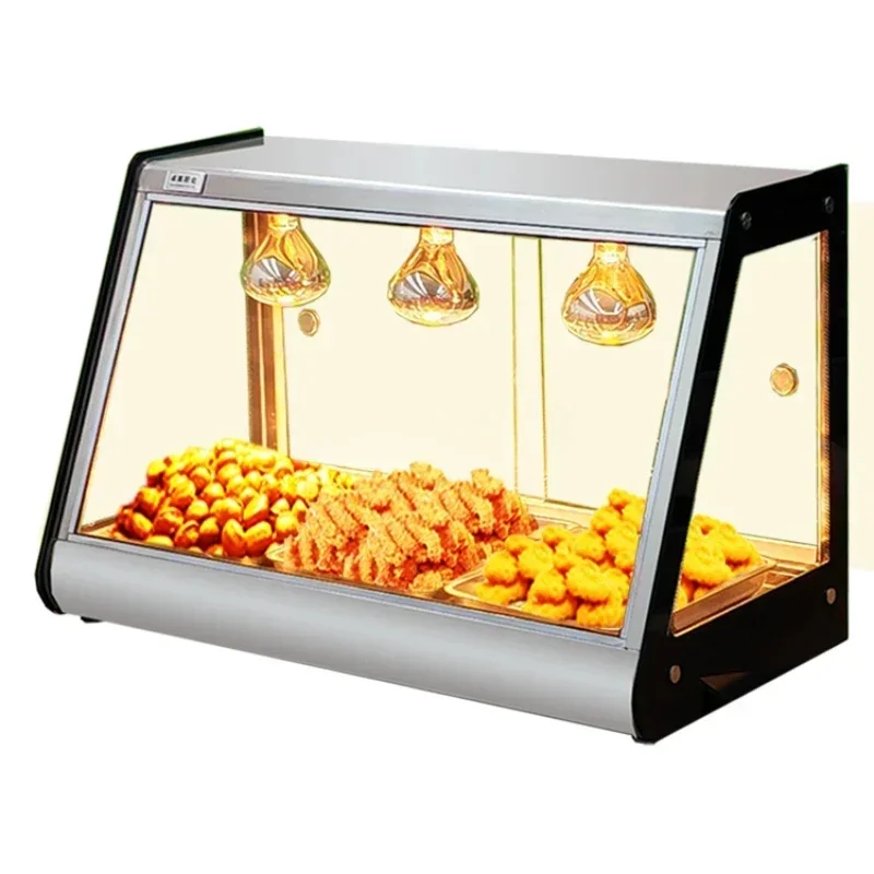 Heated Display Cabinet Commercial Heating Constant Temperature Egg Tart Fried Chicken Bread Desktop Incubator Display Cabinet