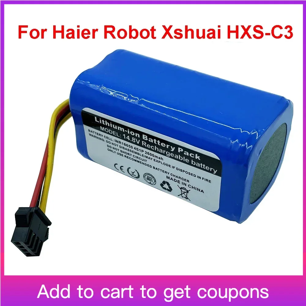 

Leelinci 3500mah Battery for Haier Robot Xshuai HXS-C3 Robot Vacuum Cleaner Sweeper Li-ion 18650 Replacement 14.4V/14.8V