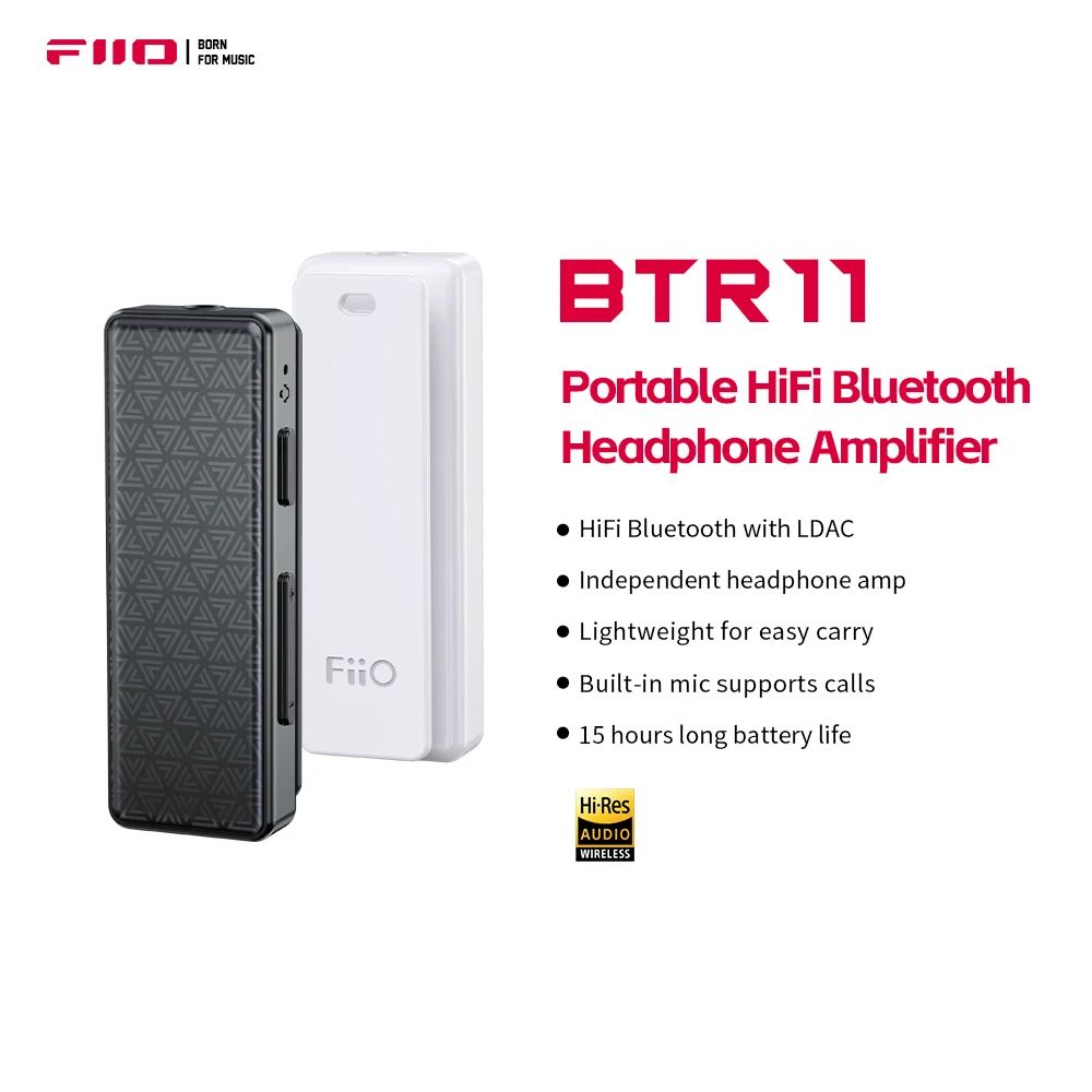 FiiO BTR11 Bluetooth 5.3 Receiver LDAC 3.5mm Wireless Audio Headphone Amplifier Adapter