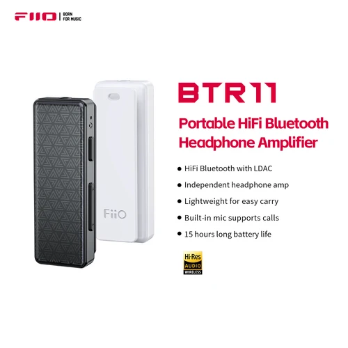 FiiO BTR11 Receptor Bluetooth 5.3 LDAC Adaptador amplificador de auriculares de audio inalámbrico de 3,5 mm