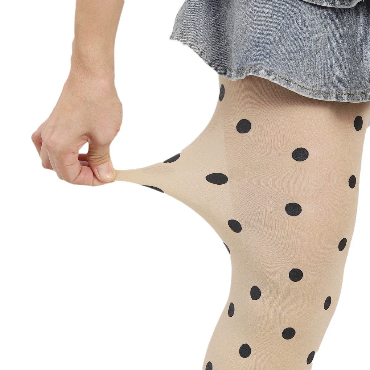 

Dot Patterned Opaque Stockings Pantyhose Silky Footed Tights for Women Tights Japanese JK Girl Dot Silky Stockings