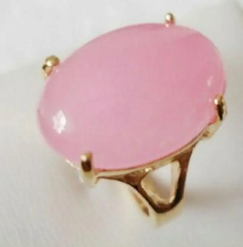 fine pink stone bead 18KGP ring(#6,7,8,9,10)