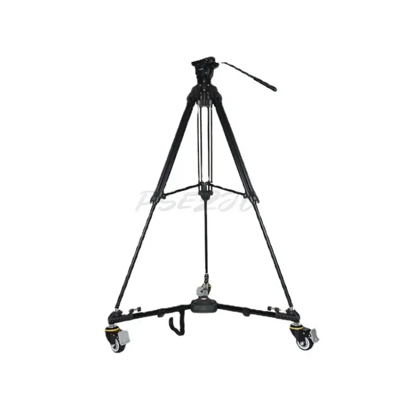 VX-600 Aluminum Alloy Foldable Tripod Cart 3-Wheel Bracket Pulley Base Universal Camera