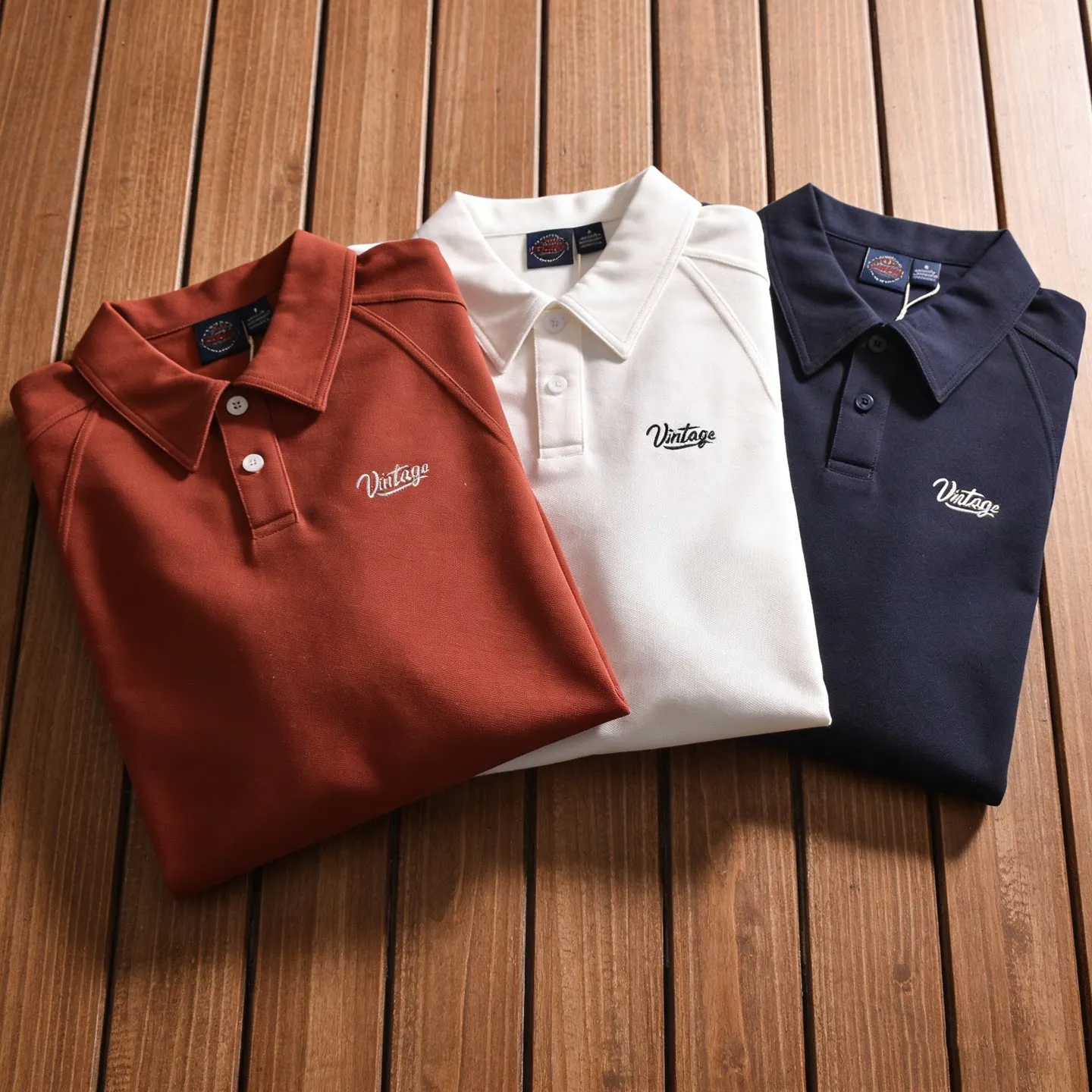 Summer New American Retro Knitted Solid Color Pearl Cotton Polo Shirts Men's Fashion Washed Short Sleeve Lapel Casual T-shirt