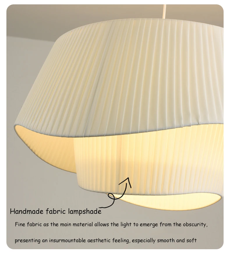 Retro Ins-Style Cream Fabric Chandelier For Bedroom Nordic Living/Dining Room Romantic Attic Lighting Ceiling Lamp