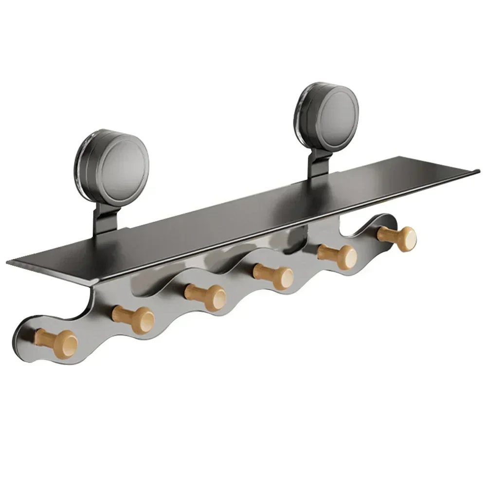 Carbon Steel Shelf Adsorption Type Rack Clutter Reduction Grey Hassle-Free Installation Interior Decor Accessory