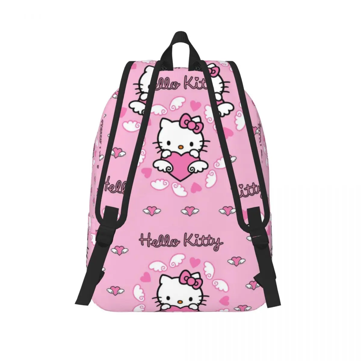 Mochila Kawaii Sanrio HelloKitty para hombre y mujer, morral informal de lona para ordenador portátil, senderismo, viaje, deportes