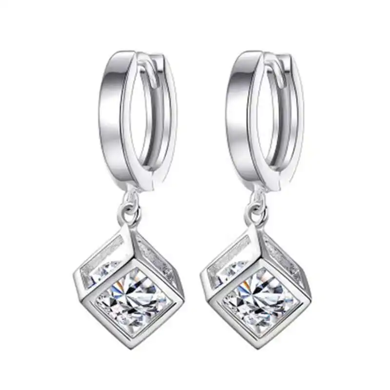 925 sterling silver Exquisite Cubic Earrings 5A zircon for Women Wedding Engagement Fashion Jewelry Holiday gifts
