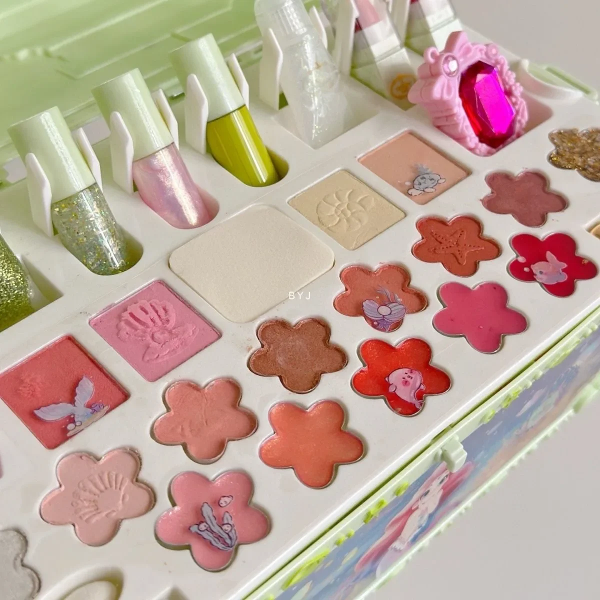 Originale ragazze principessa sirena veri cosmetici set di bellezza giocattolo con scatola per bambini giocattoli di moda regalo principessa