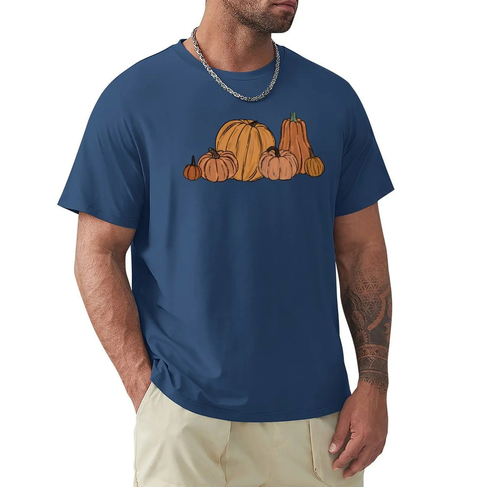 Rustic Pumpkins T-shirt graphics plus size tops animal prinfor boys mens t shirts pack