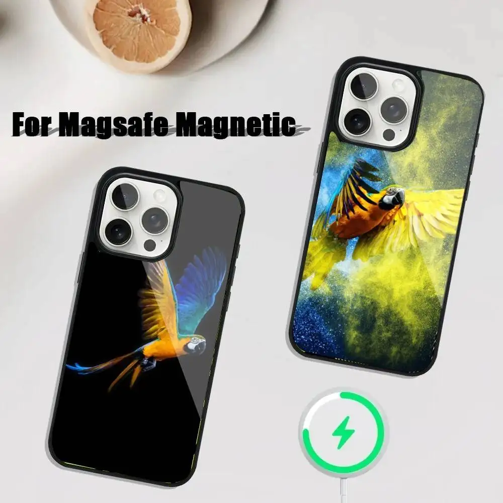 

A-Animal Parrot Bird Phone Case For iPhone 16,15,14,13,12,11,Plus,Pro,Max Mini Magsafe Magnetic Wireless Charging