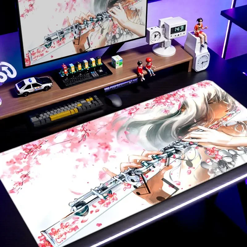 

Эстетический аниме-стиль мультфильм милый игровой коврик для мыши XXL | Большой коврик для клавиатуры ноутбука для декора рабочего стола в общежитии, офиса