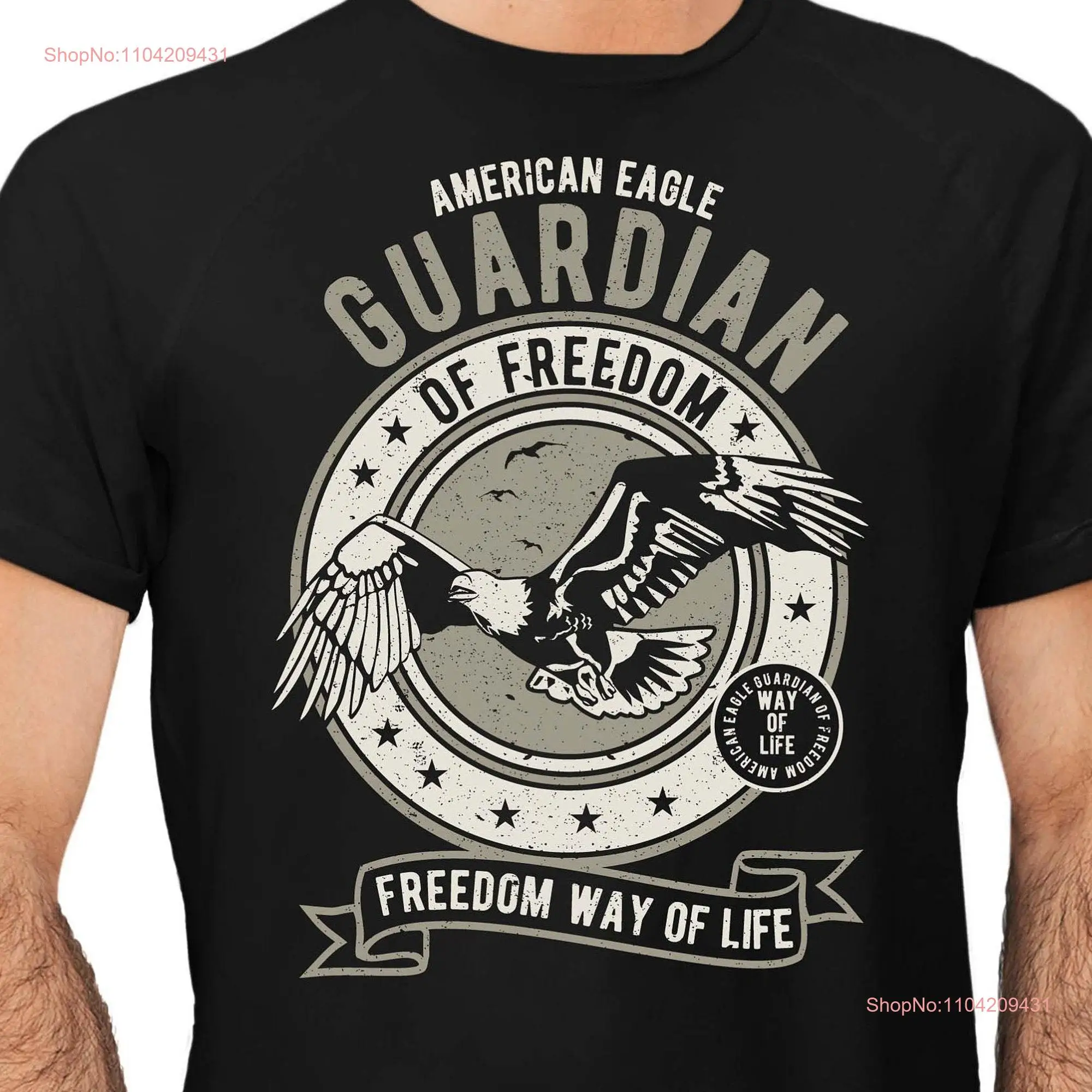 American Guardian Eagle Adults T shirt Novelty long or short sleeves