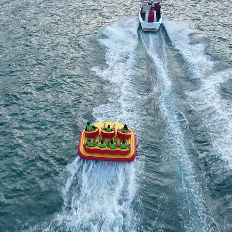 Pvc Inflatable Towable Flying Tube Water Ski Crazy Ufo Boat Inflatable Towable Sofa For Water Amusement Facilities