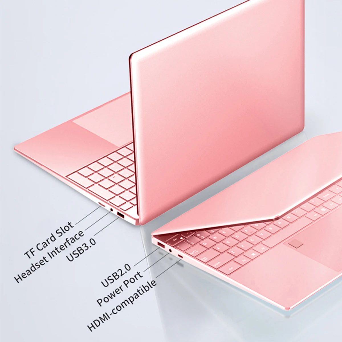 PE AU ส่งแล็ปท็อปสีชมพู 15.6 นิ้วหน้าจอ IPS 16GB RAM Intel 11th Celeron N5095 Windows 10 11 Pro สํานักงานโน้ตบุ๊ค Pc แบบพกพา