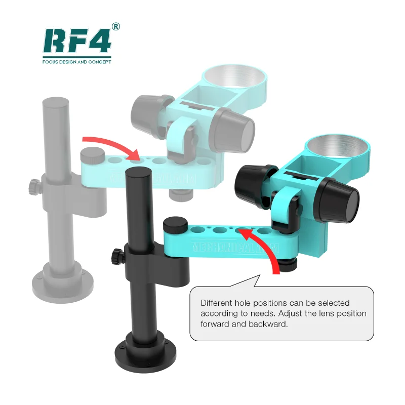 

RF4 RF-FO19 Microscope Folding Swing Arm Bracket Hole Position Screwdriver 360 ° Rotate Front Back Rolling Placement Operation