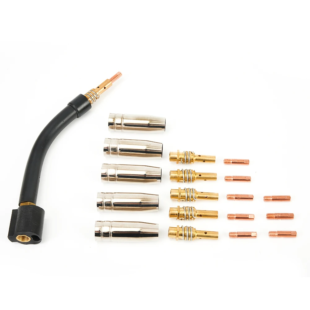 

Gas Nozzle Welding Accessories Gooseneck Holder 0.8mm 21PCS Air Cooled Contact Tip For Welder MIG Mag High Quality