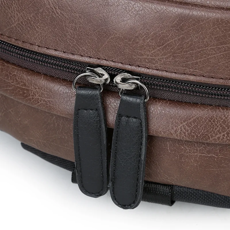 男性用ラップトップバックパック大型レザー防水旅行リュックサックスクールブラックバッグソフト新しい調節可能なストラップレザーバックパックボルサ