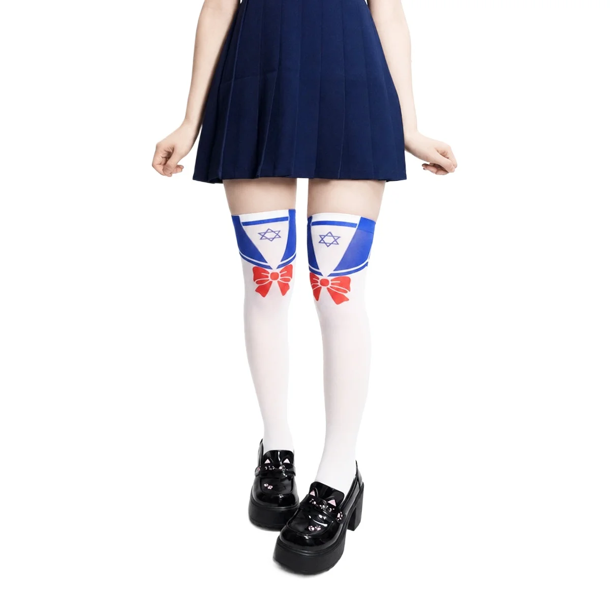 Dianyanyimei Original Sailor Suit Over-the-Knee Socks Japanese Cute Lolita Anime JK Subculture Long Socks