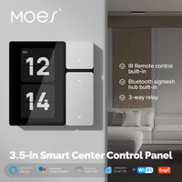 MOES Tuya WiFi 3.5-inch Smart Control Panel Screen 3 Relays 3 Physical Buttons IR Remote Control Bluetooth Sigmesh Hub Built-in
