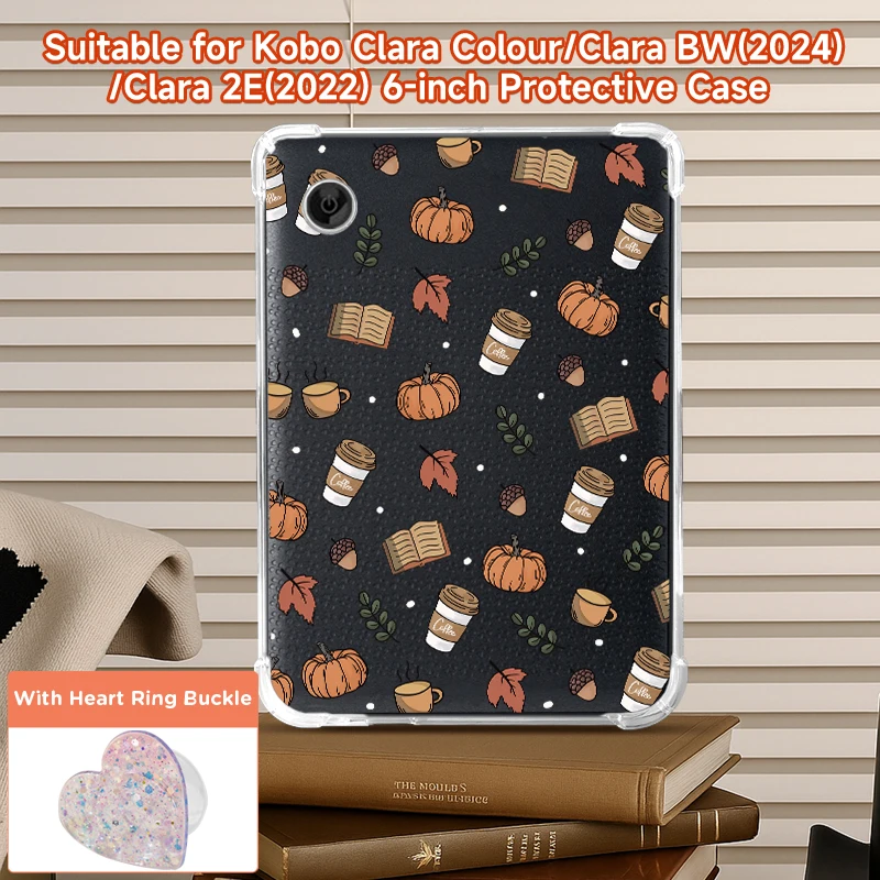 حافظة شفافة من مادة TPU الناعمة مع طباعة، لجهاز Kindle 10/11/12th، Paperwhite 5، Kobo Clara Color/BW، Libra Color(2024)، حافظة القارئ الإلكتروني #3
