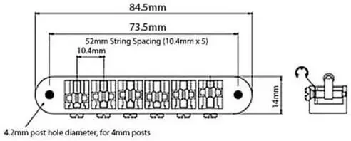 Classic Chrome Tune-O-Matic M4 Bridge w/Roller Saddles for LP, SG,  Musical Instruments Accessories