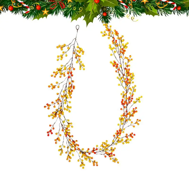 

Christmas Garland With Berries 6.2 Ft Christmas Greenery Garland Real Touch Christmas Garland Outdoor Christmas Decorations