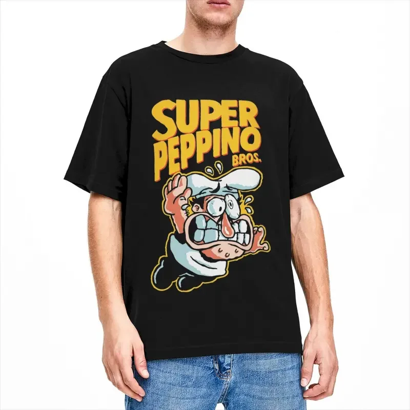 Y2K Men Women Super Peppino Pizza Tower Game T Stuff Gaming 100% Cotton T- Clothes Novelty Tee Shirt New Arrival