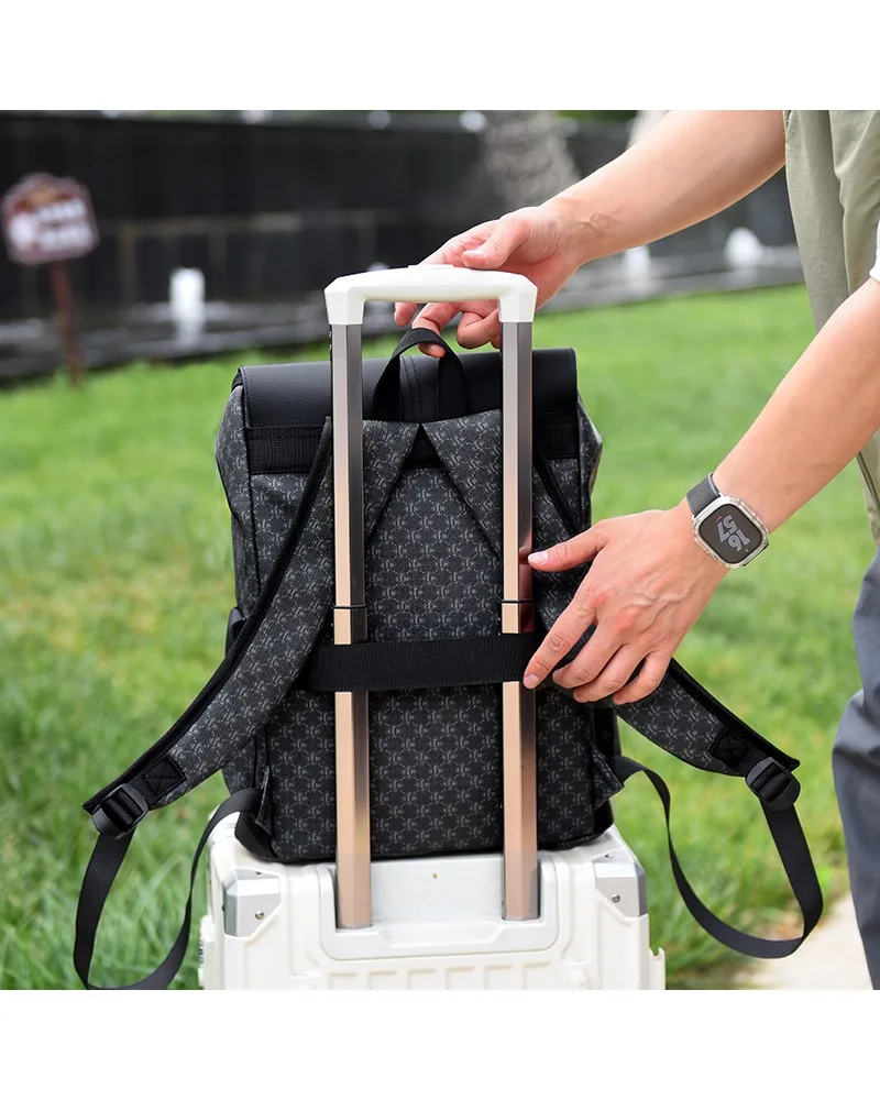

Business Commuter Men's Computer Bag Large Capacity Going Out Backpack New Checkerboard College Student School Bag