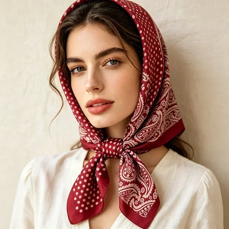 Neuer Seidenschal Halstuch Damen Seiden-Quadratschal Luxus-Handtaschenschal für Frauen Designer Seidenkopftuch SJ01