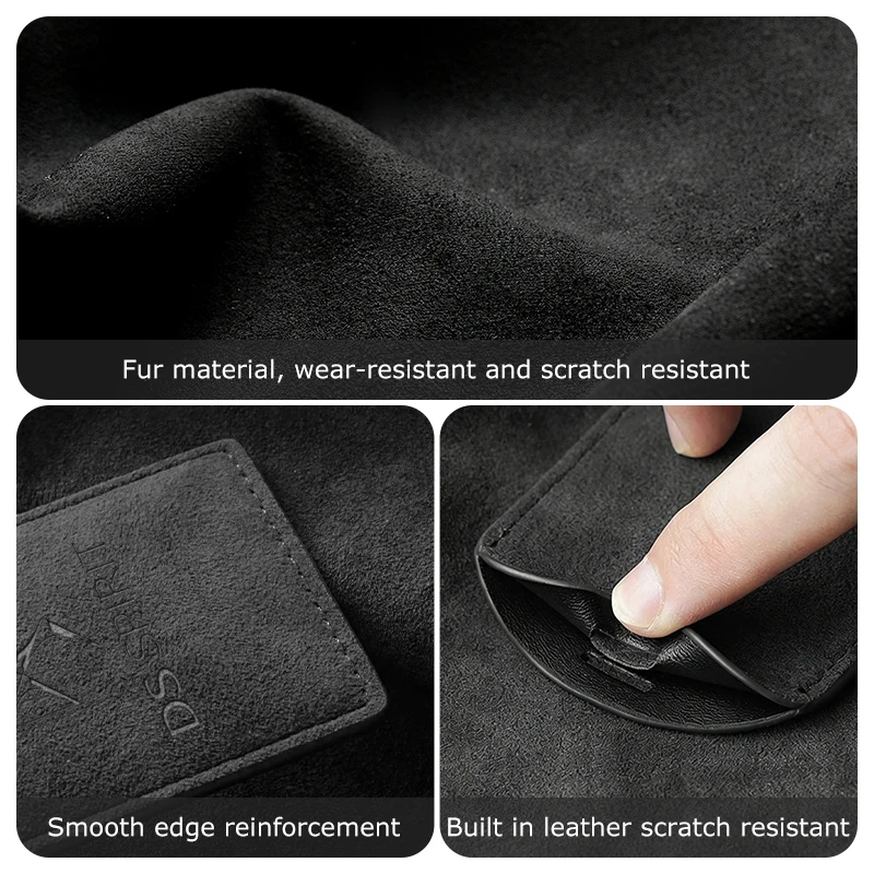 Suede Leather Car Logo NFC Card Key Case Cover Shell Accessories For DS SPIRIT DS4S DS3 DS5 5LS DS6 DS7 DS9 E-Tense WILD RUBIS