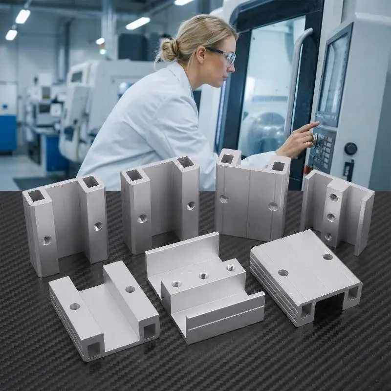 

Mechanical Fixture Fittings Aluminum Strip Single Groove/Double Groove Connection Fixing Block Through Hole 2M5 M5