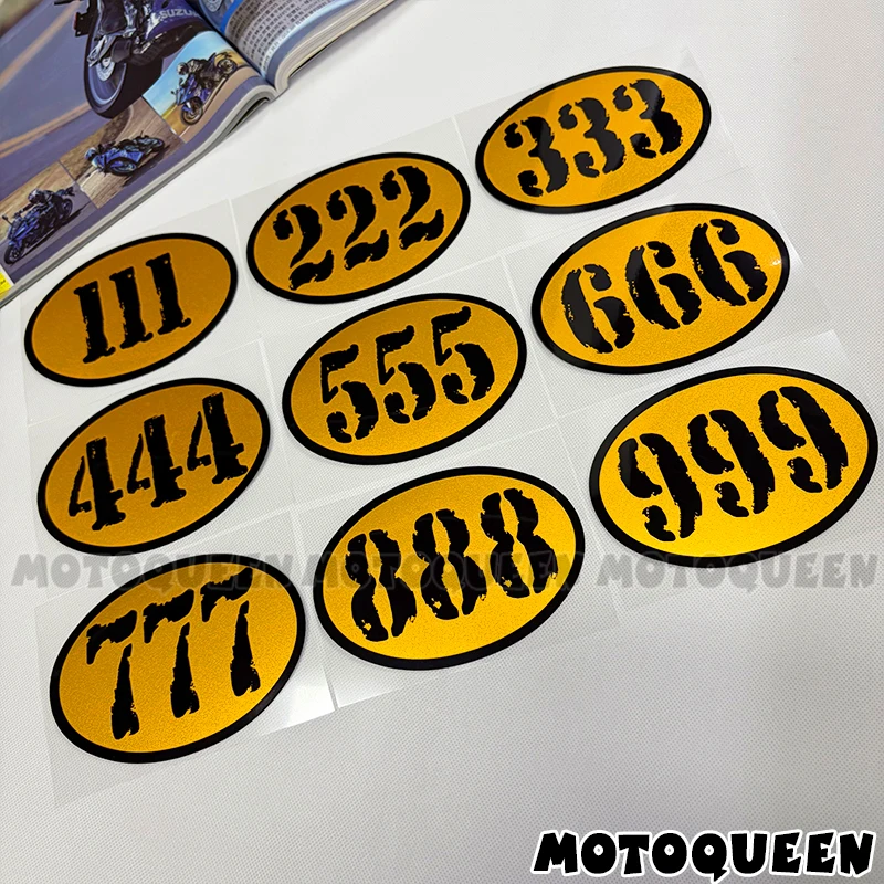 Cafe Racer Number Stickers Retro Motorcycle Fuel Tank Fairing Decal For Harley Indian MV AGUSTA Brixton Ducati Mutt Norton Vespa