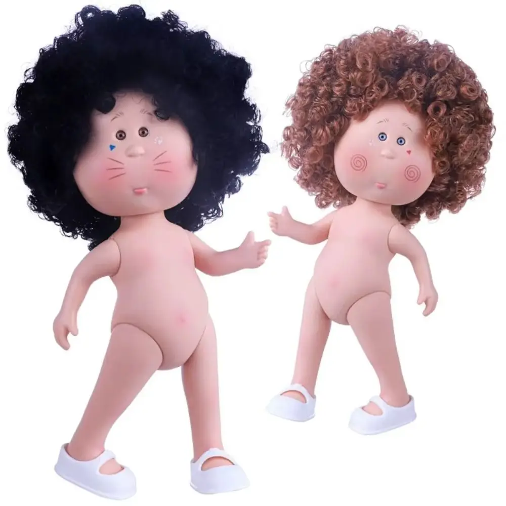 

Fashion Curly Hair 24cm Bean Eye Vinyl Doll Dress Up Dark Skin Mia Potato Dolls 24cm Movable Action Figure Body Doll Accessories